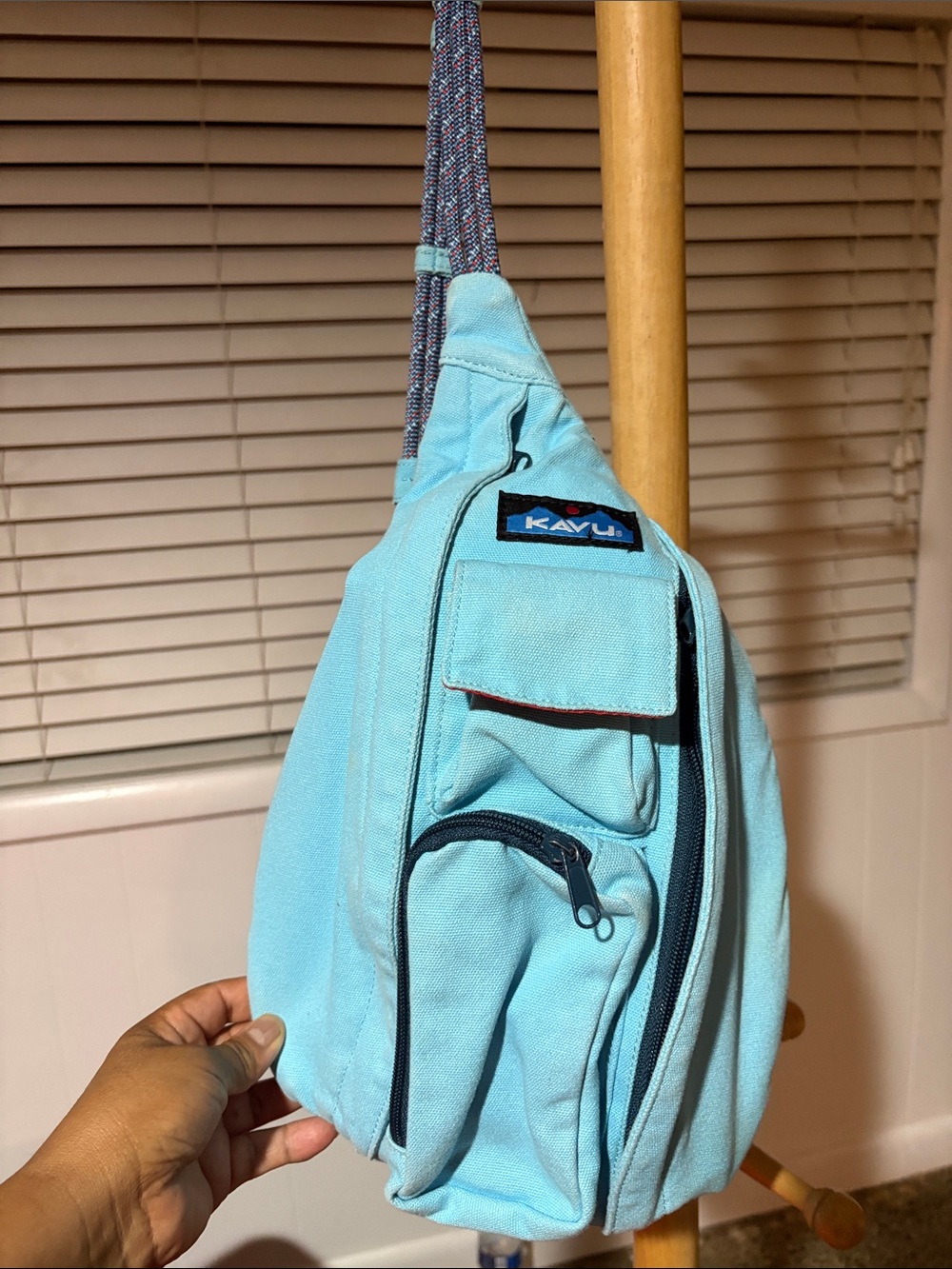 Kavu Blue Sling Crossbody Messenger
Rope Bag Purse Hiking Backpack